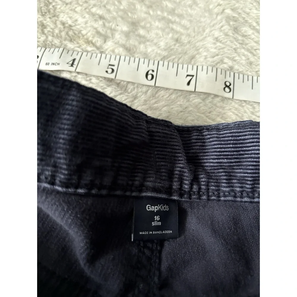 New Gap Kids Navy Blue Corduroy Slim‎ Chino Pants Size 16